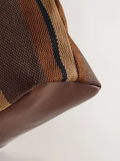 Chocoladebruin gestreept - Schoudertas