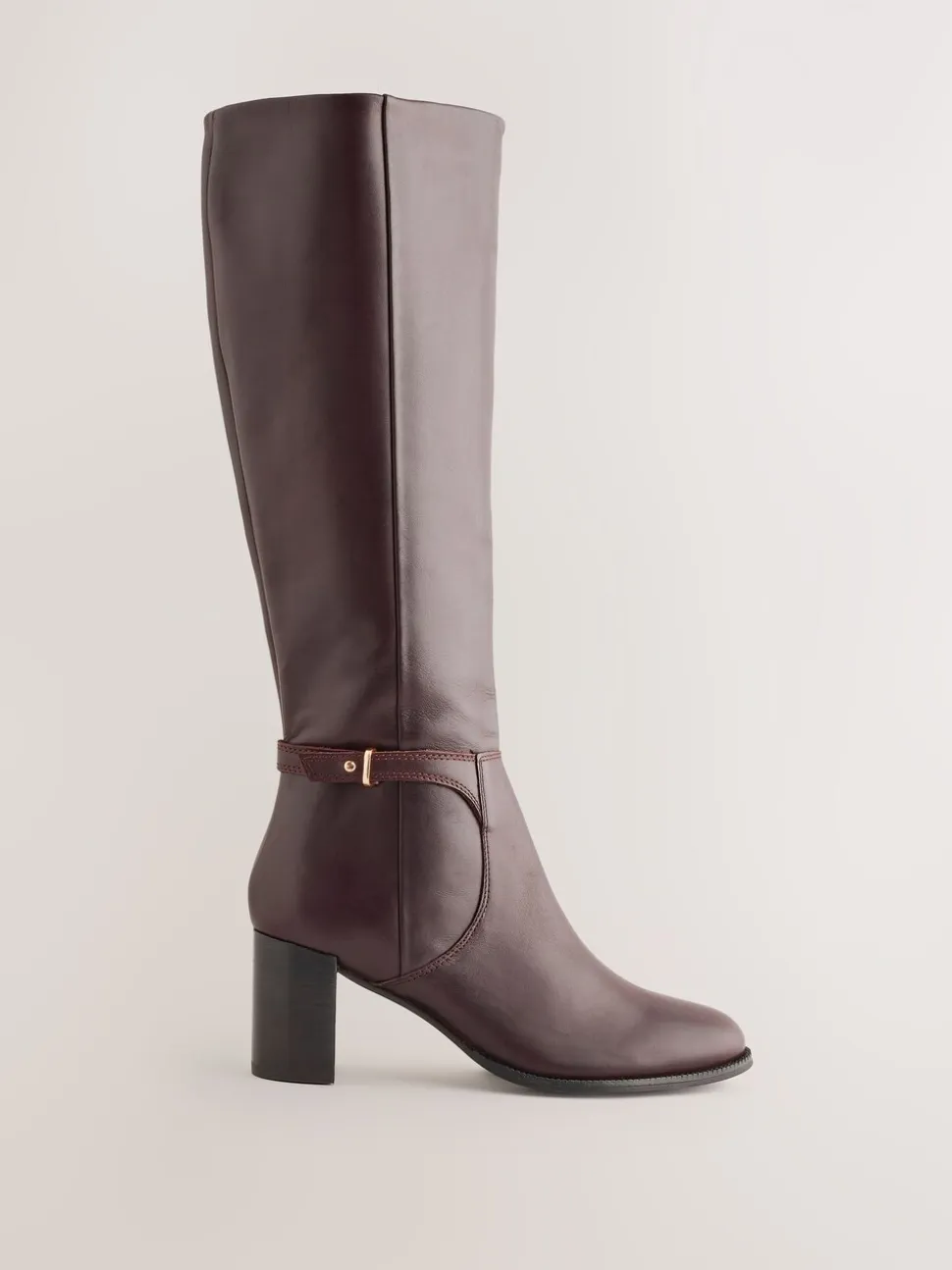 Chocoladebruin leer - Forever Comfort® kniehoge laarzen met hardware trim
