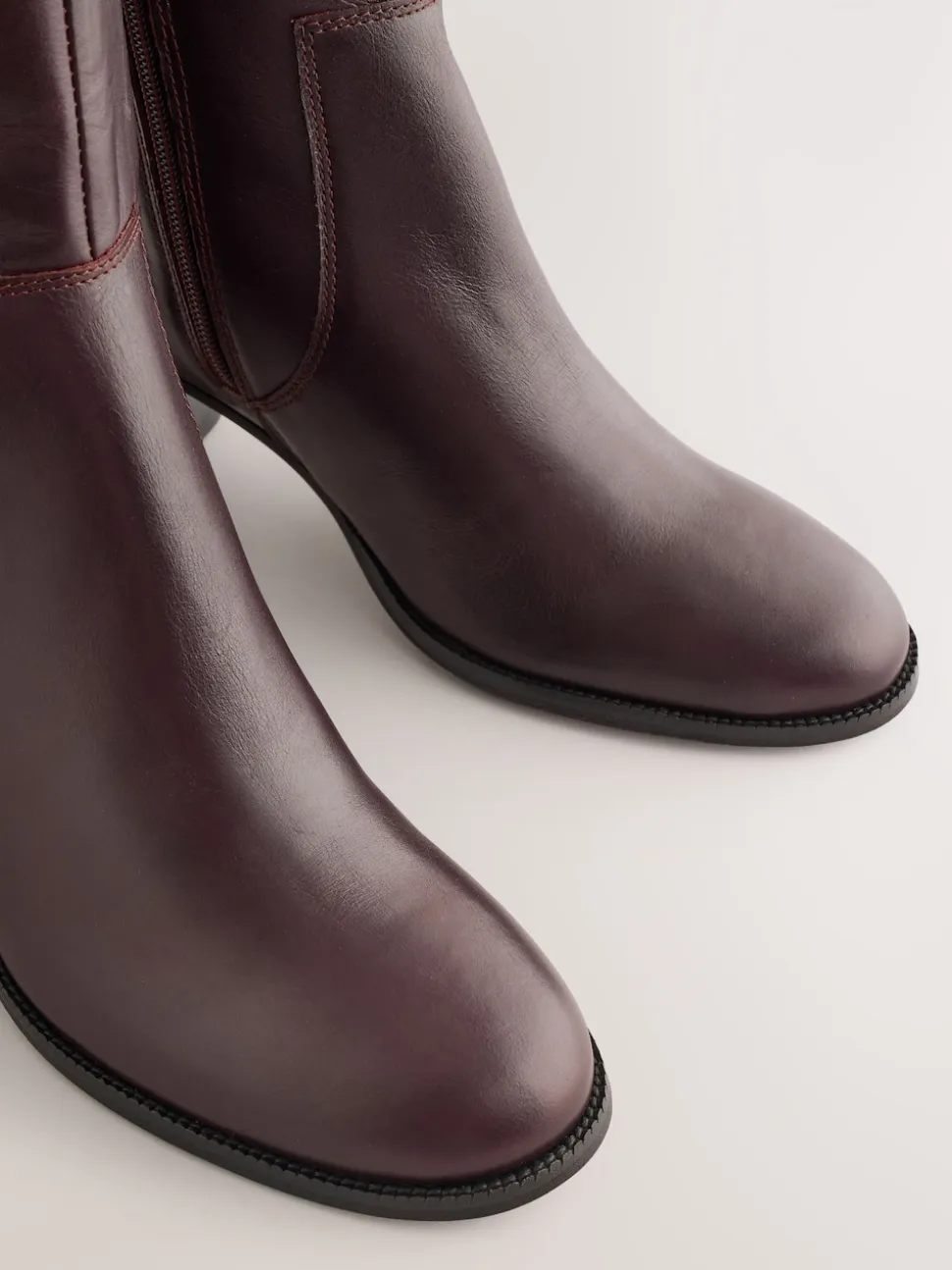 Chocoladebruin leer - Forever Comfort® kniehoge laarzen met hardware trim