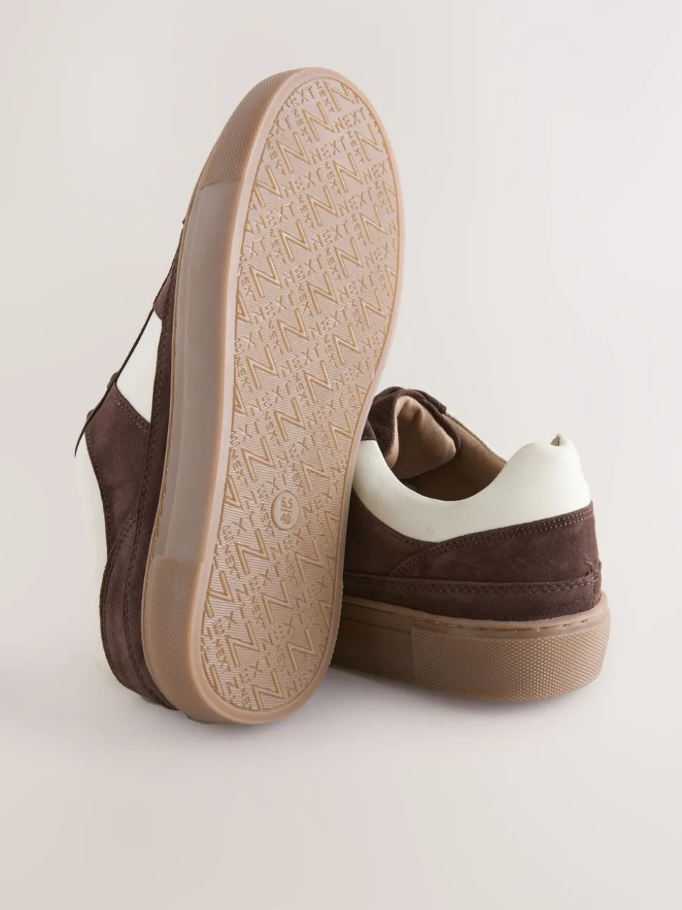 Chocoladebruin suède - Forever Comfort® Leather Chunky Side Stripe Lace Up Trainers