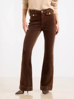 Chocoladebruine corduroy - Lipsy Glam jeans met wijde pijpen