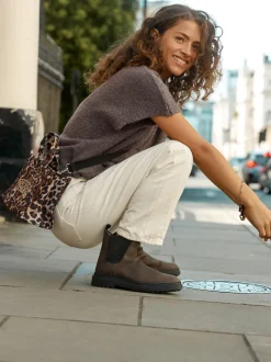 Chocolate Brown Oiled Leather - Forever Comfort® Round Toe Chelsea Boots