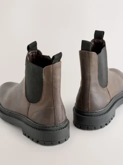 Chocolate Brown Oiled Leather - Forever Comfort® Round Toe Chelsea Boots