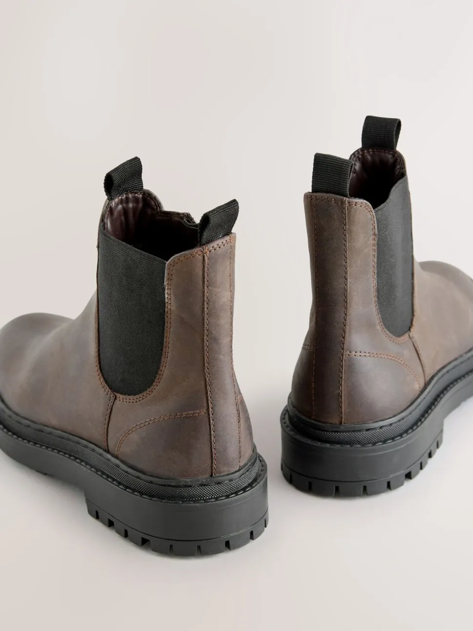 Chocolate Brown Oiled Leather - Forever Comfort® Round Toe Chelsea Boots
