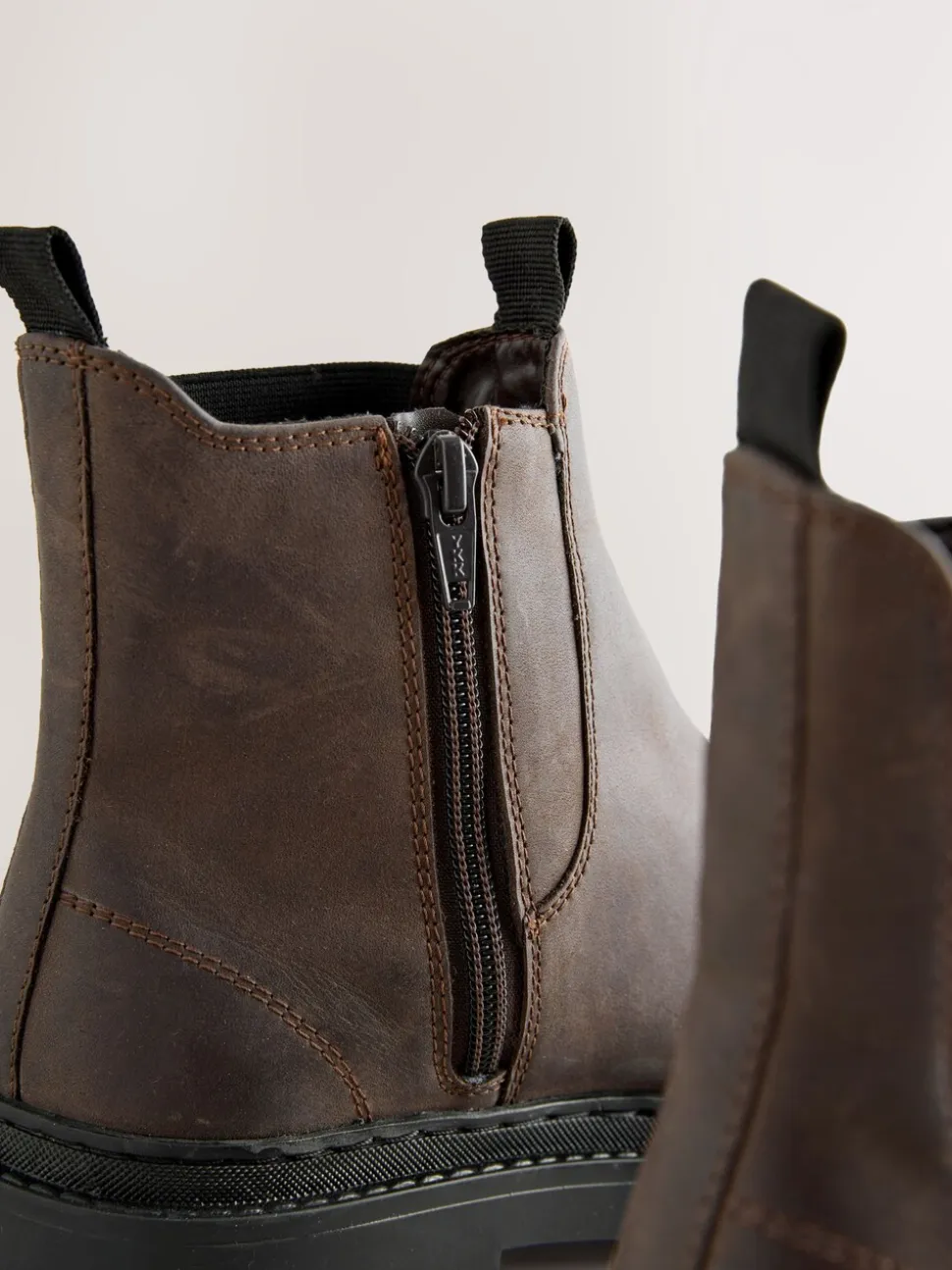 Chocolate Brown Oiled Leather - Forever Comfort® Round Toe Chelsea Boots