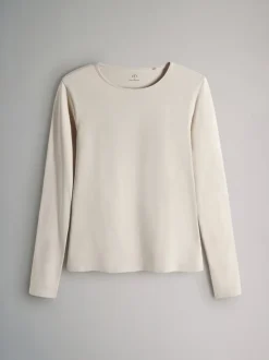 Chocolate Brown/ Taupe Brown/ Light Brown/ Neutral - The Set - 7 T-shirts met lange mouwen en ronde hals