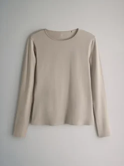 Chocolate Brown/ Taupe Brown/ Light Brown/ Neutral - The Set - 7 T-shirts met lange mouwen en ronde hals