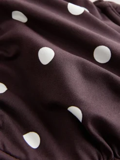 Chocolate Brown/Cream Spot - DD+ bikinitop zonder vulling met beugel