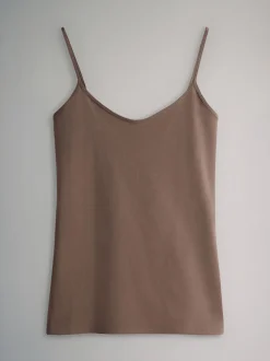 Chocolate Brown/Cream/White/Blues - The Set 7 pakken dunne bandvest Tops