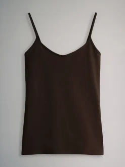 Chocolate Brown/Cream/White/Blues - The Set 7 pakken dunne bandvest Tops