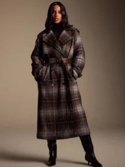 Chocoldebruin geruit - Trenchcoat