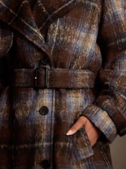 Chocoldebruin geruit - Trenchcoat