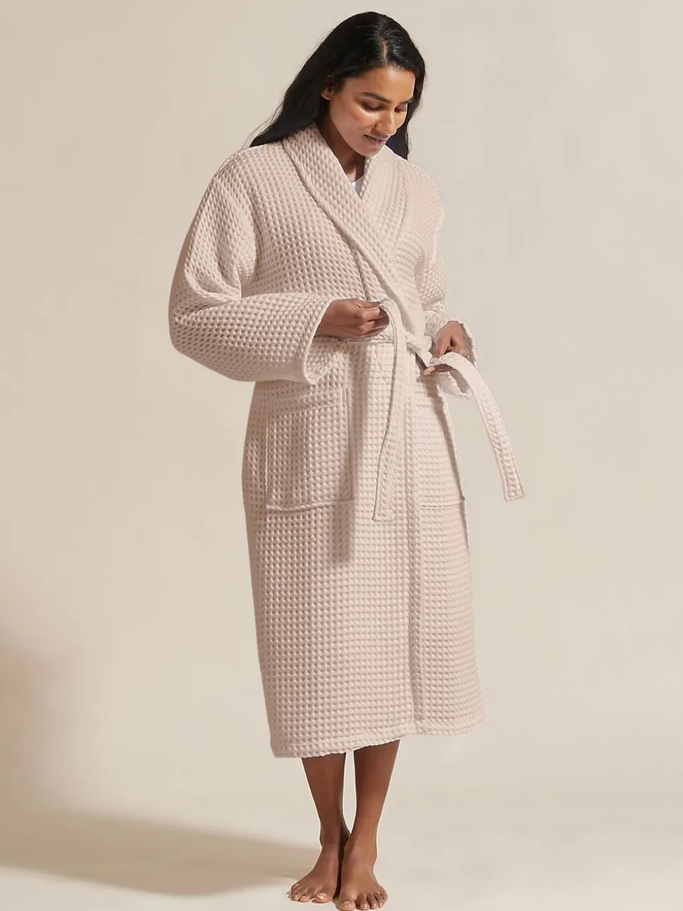 Christy Waffle Weave Kimono Style Robe