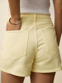Citroengeel - Denim shorts voor jongens