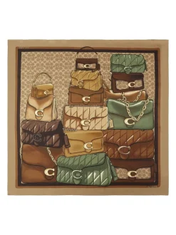 COACH Stacked Tabby Printed Silk Square Scarf