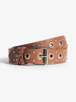 Cream Weave and Tan Stud - Lipsy Belts 2 Pack