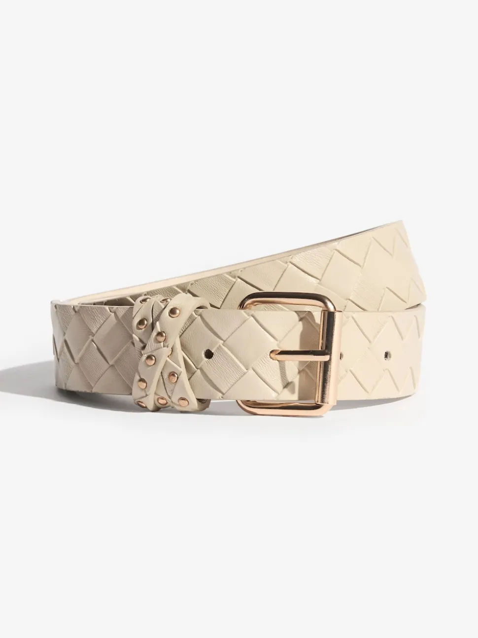 Cream Weave and Tan Stud - Lipsy Belts 2 Pack