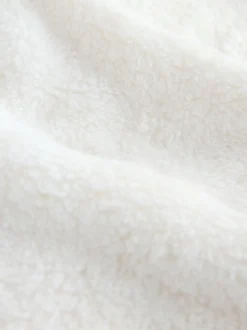 Crème - Borg fleece met korte rits