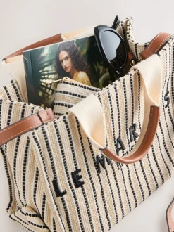Crème - Canvas handtasje