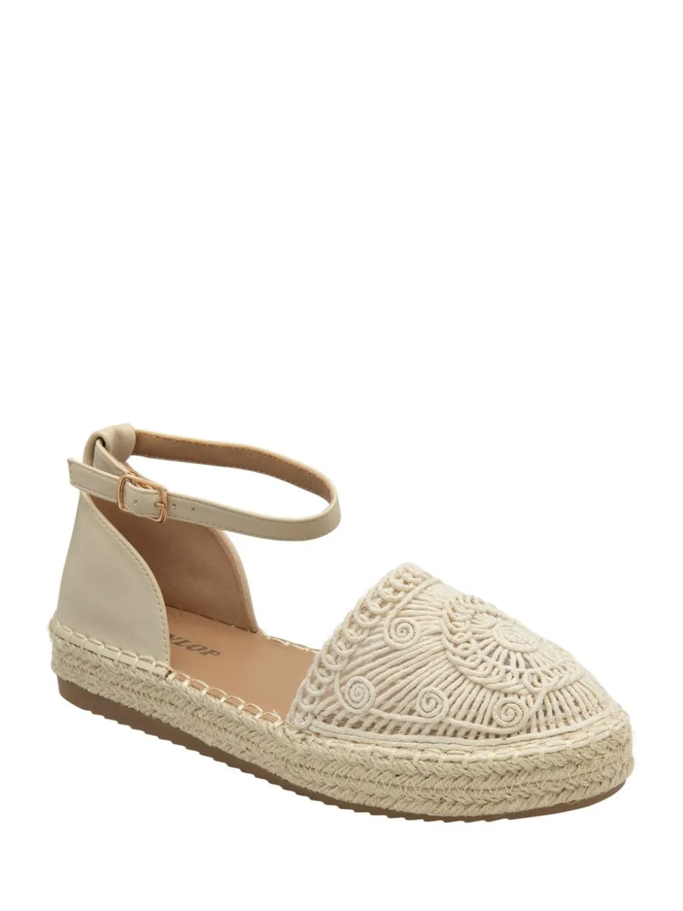 Crème - Dunlop Ankle Strap Flatform Shoes