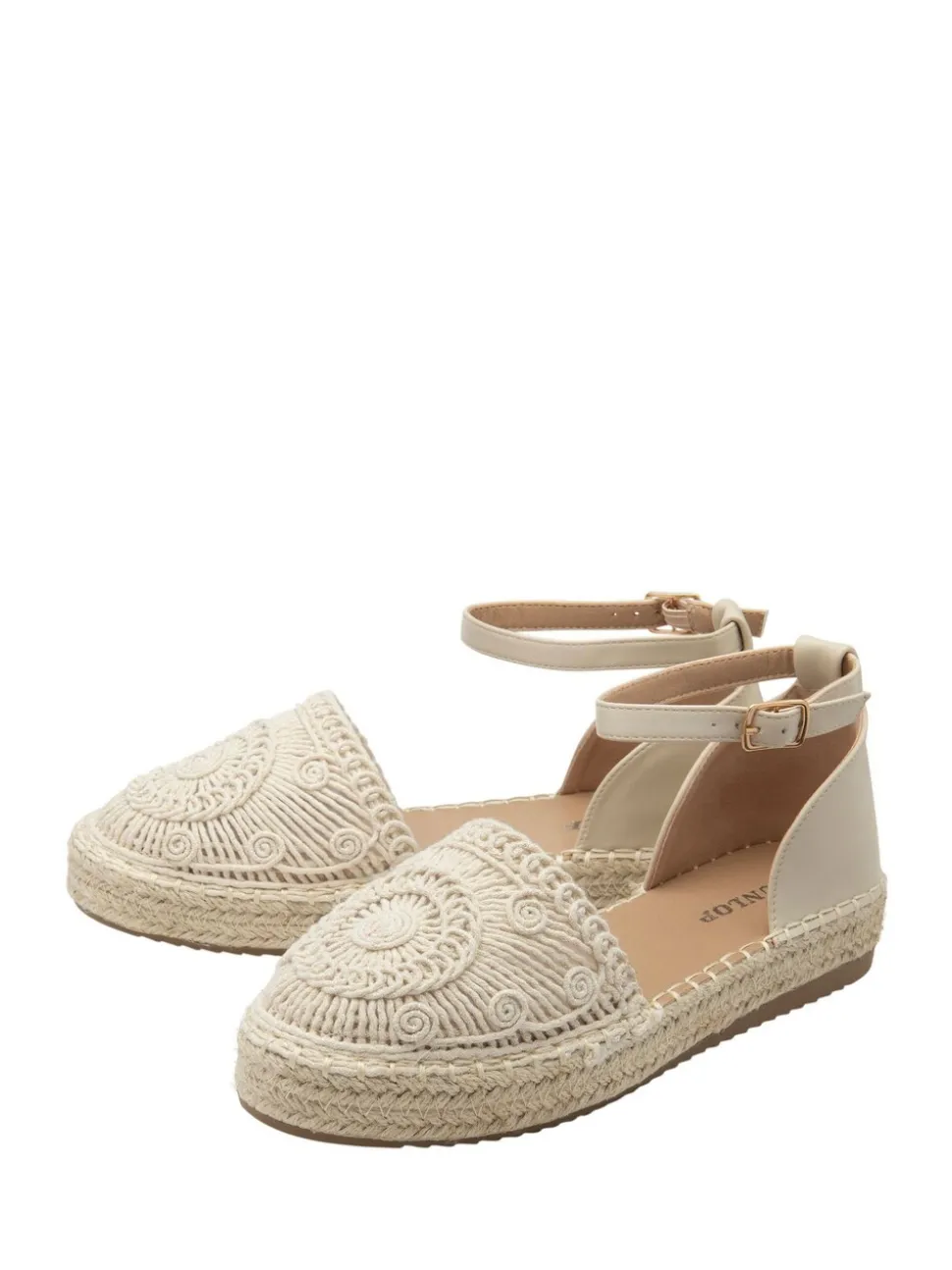 Crème - Dunlop Ankle Strap Flatform Shoes