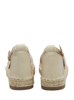 Crème - Dunlop Ankle Strap Flatform Shoes