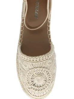 Crème - Dunlop Ankle Strap Flatform Shoes