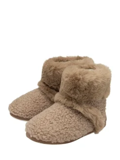 Crème - Dunlop Bootee Pom Pom Faux Slippers