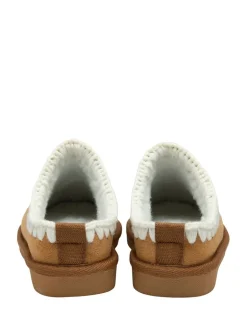 Crème - Dunlop Faux Suede Whipstitch Mule Slippers