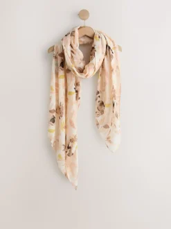 Crème - Easter Bunny Print Lightweight Scarf