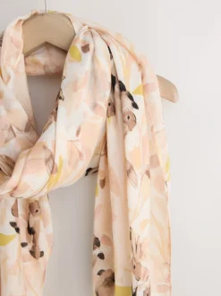 Crème - Easter Bunny Print Lightweight Scarf