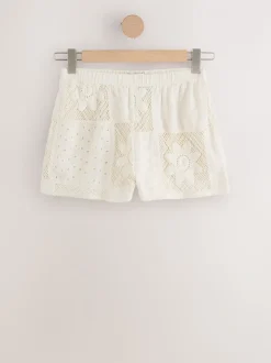 Crème - Gehaakte zomershorts