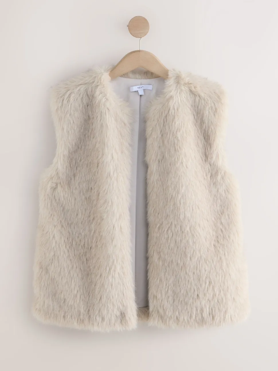 Crème - Gilet van imitatiebont