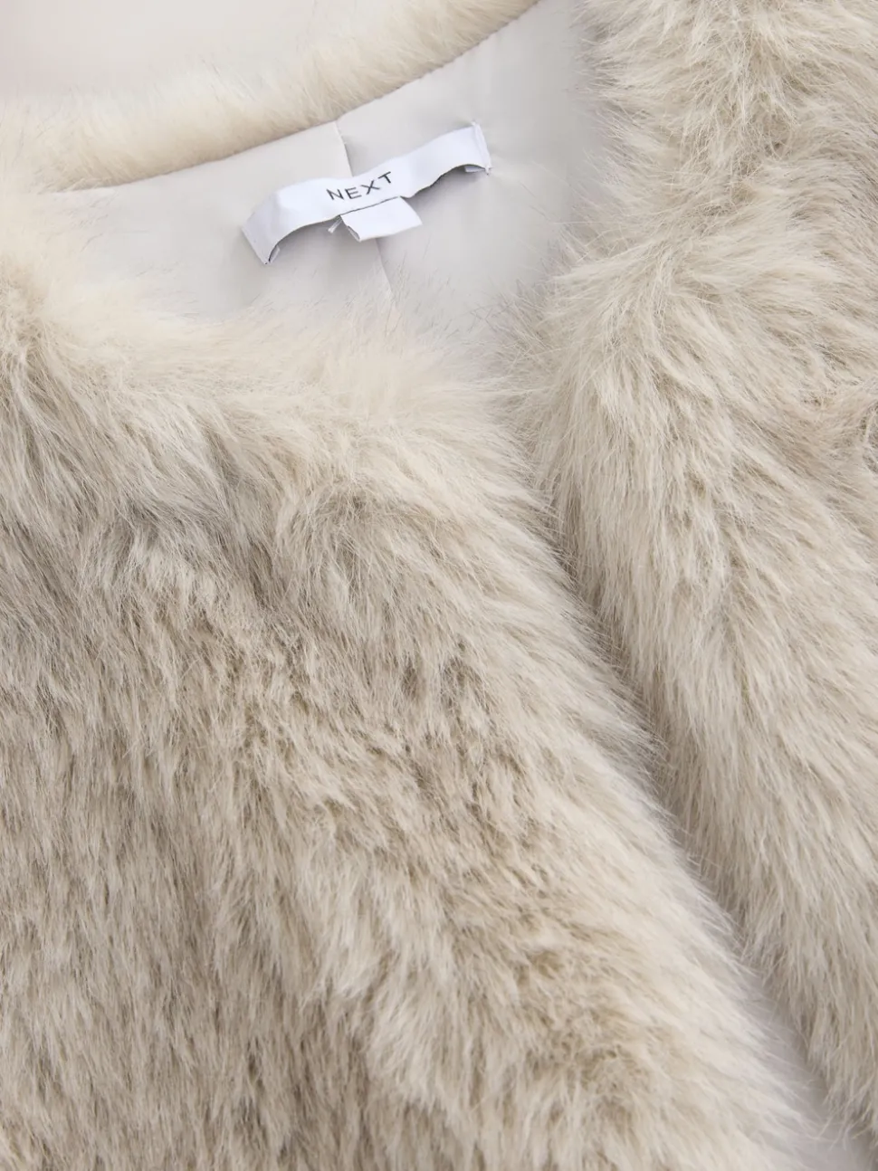 Crème - Gilet van imitatiebont