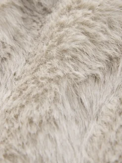 Crème - Gilet van imitatiebont