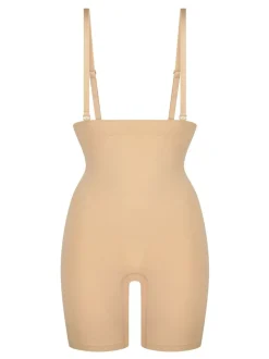 Crème - Hunkemoller naadloze verbeterende dijenafslankende Shapewear bodysuit van 100% katoen