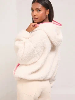 Crème - Lipsy Cosy Borg Half Zip Hoodie