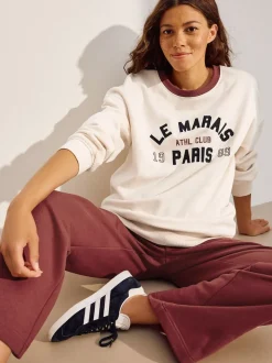 Crème - Maternity Graphic Sweatshirt