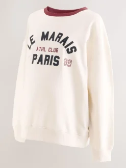 Crème - Maternity Graphic Sweatshirt