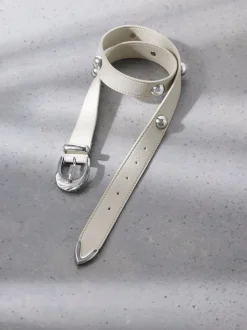 Crème - Mint Velvet - Opvallende leren riem