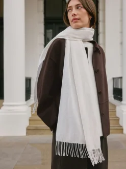 Crème - Premium Made in Italy Twill Midweight Shawl Scarf