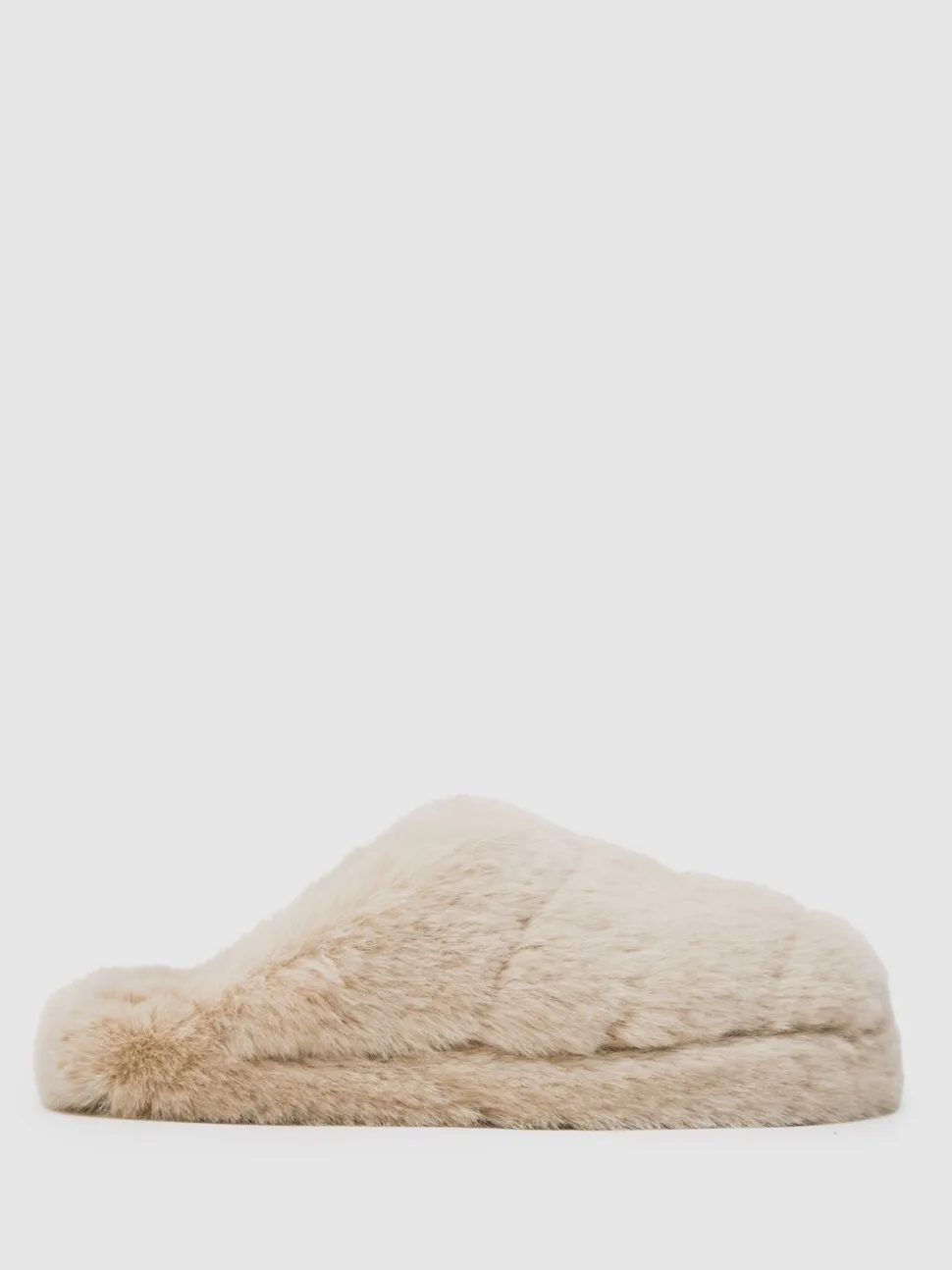 Crème - Reiss Andrea Faux Fur Slippers