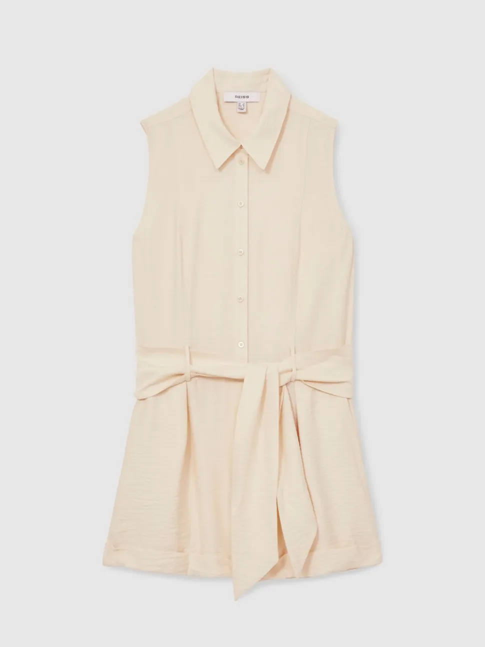Crème - Reiss Millie strandcover-up speelpakje met ceintuur