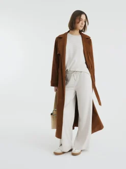 Crème - River Island Premium Wide Leg Joggers