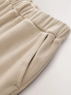 Crème - Soft Feel Cord Wide Leg Trousers