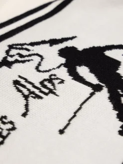 Crème - The Little Tailor 'Les Alps' Slim fit Crème lichte ski-Kerstmis Trui
