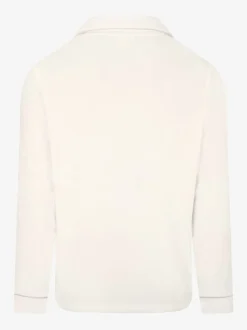 Crème - The Little Tailor luxe kerstpyjama van zacht aanvoelend velours