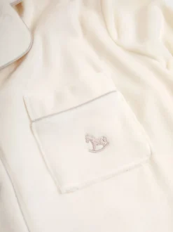 Crème - The Little Tailor luxe kerstpyjama van zacht aanvoelend velours