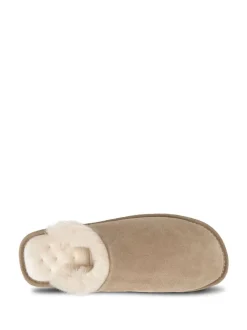 Crème - Totes Isotoner Ladies Real Suede Mules With Water Repellency