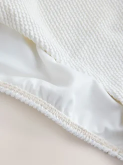 Crème Kreukeltextuur - Bow Back Tummy Control Scoop Swimsuit